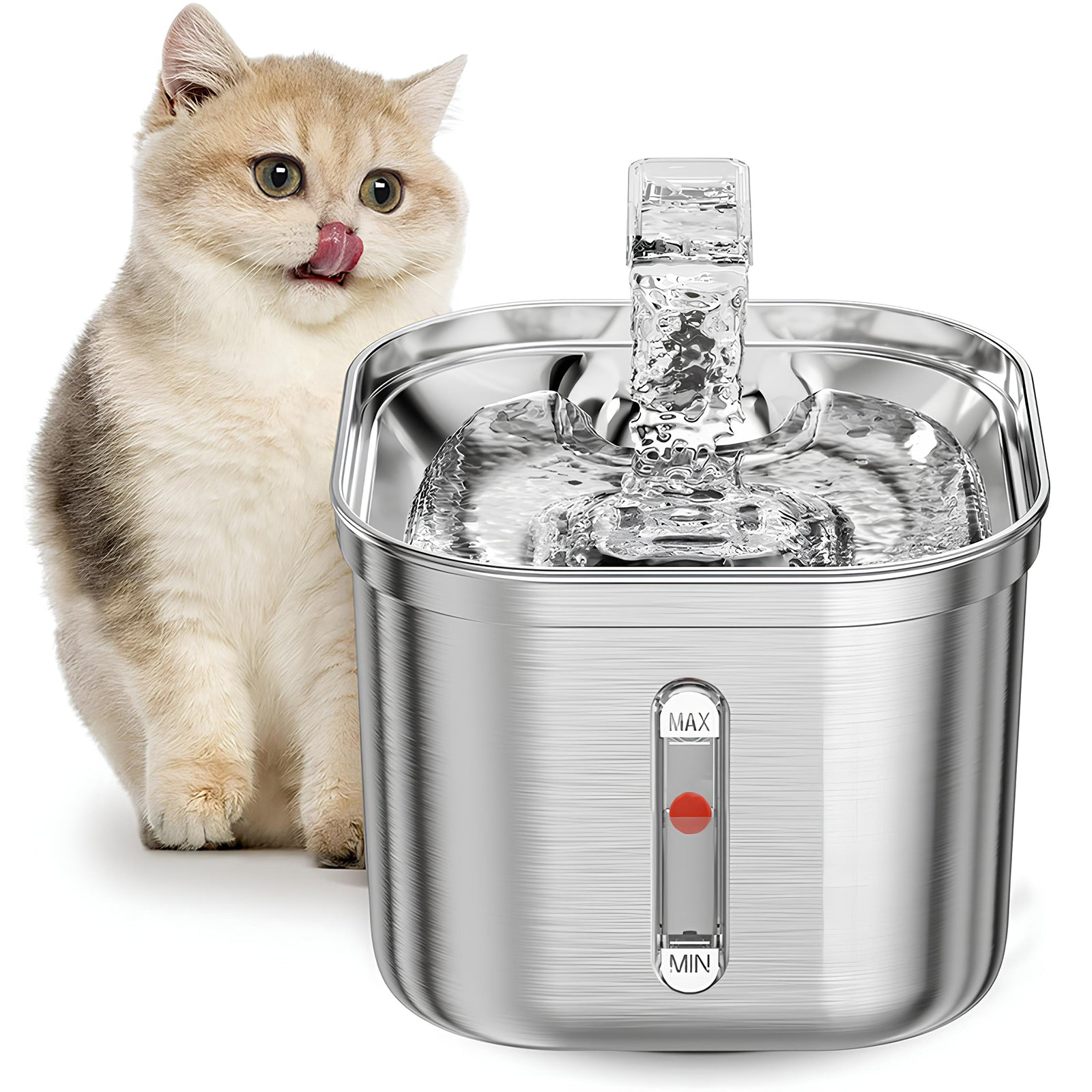 Fluffee 2.2L Stainless Steel Pet Drinking Fountain